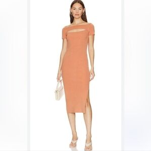 Revolve One Grey Day Renata Dress Adobe XS Knit Dress